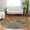 Piper Looms Mayfield Circles AMF738 Brown Machine Washable Area Rug Round Lifestyle Image Feature
