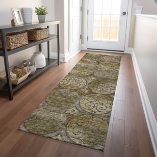 Piper Looms Mayfield Circles AMF738 Brown Machine Washable Area Rug Runner Lifestyle Image Feature