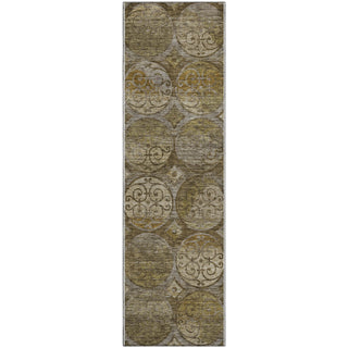 Piper Looms Mayfield Circles AMF738 Brown Machine Washable Area Rug Runner Main Image