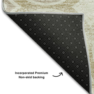 Piper Looms Mayfield Circles AMF738 Ivory Machine Washable Area Rug Backing Image