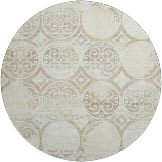 Piper Looms Mayfield Circles AMF738 Ivory Machine Washable Area Rug Round Main Image