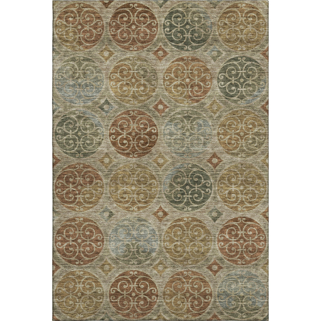 Piper Looms Mayfield Circles AMF738 Taupe Machine Washable Area Rug main image