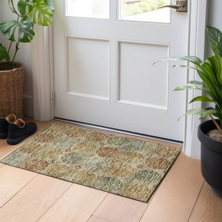 Piper Looms Mayfield Circles AMF738 Taupe Machine Washable Area Rug Scatter Lifestyle Image Feature