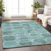 Piper Looms Mayfield Circles AMF738 Teal Machine Washable Area Rug Lifestyle Image Feature