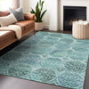 Piper Looms Mayfield Circles AMF738 Teal Machine Washable Area Rug Lifestyle Image Feature