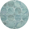 Piper Looms Mayfield Circles AMF738 Teal Machine Washable Area Rug Round Main Image