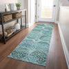 Piper Looms Mayfield Circles AMF738 Teal Machine Washable Area Rug Runner Lifestyle Image Feature