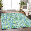 Piper Looms Mayfield Lines AMF739 Aqua Machine Washable Area Rug Lifestyle Image Feature