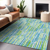 Piper Looms Mayfield Lines AMF739 Aqua Machine Washable Area Rug Lifestyle Image Feature