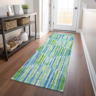Piper Looms Mayfield Lines AMF739 Aqua Machine Washable Area Rug Runner Lifestyle Image Feature