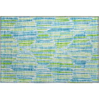 Piper Looms Mayfield Lines AMF739 Aqua Machine Washable Area Rug Scatter Main Image