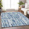 Piper Looms Mayfield Lines AMF739 Blue Machine Washable Area Rug Lifestyle Image Feature