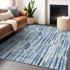 Piper Looms Mayfield Lines AMF739 Blue Machine Washable Area Rug Lifestyle Image Feature