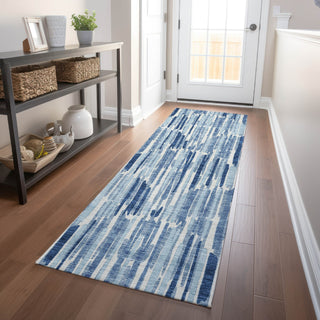 Piper Looms Mayfield Lines AMF739 Blue Machine Washable Area Rug Runner Lifestyle Image Feature