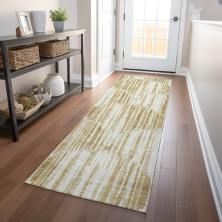 Piper Looms Mayfield Lines AMF739 Gold Machine Washable Area Rug Runner Lifestyle Image Feature