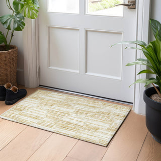 Piper Looms Mayfield Lines AMF739 Gold Machine Washable Area Rug Scatter Lifestyle Image Feature