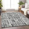 Piper Looms Mayfield Lines AMF739 Gray Machine Washable Area Rug Lifestyle Image Feature
