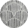 Piper Looms Mayfield Lines AMF739 Gray Machine Washable Area Rug Round Main Image