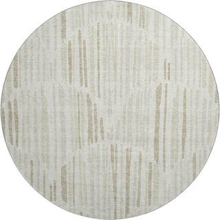 Piper Looms Mayfield Lines AMF739 Ivory Machine Washable Area Rug Round Main Image