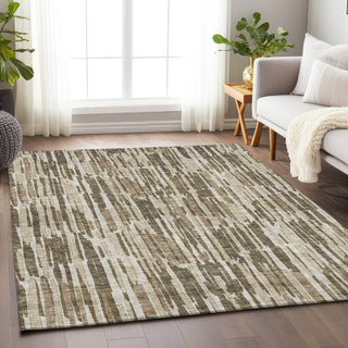 Piper Looms Mayfield Lines AMF739 Mocha Machine Washable Area Rug Lifestyle Image Feature