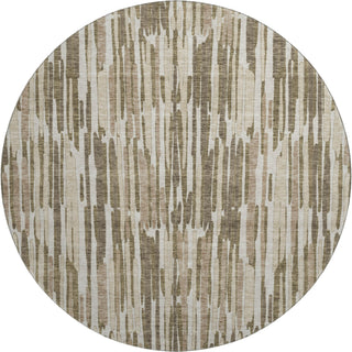 Piper Looms Mayfield Lines AMF739 Mocha Machine Washable Area Rug Round Main Image