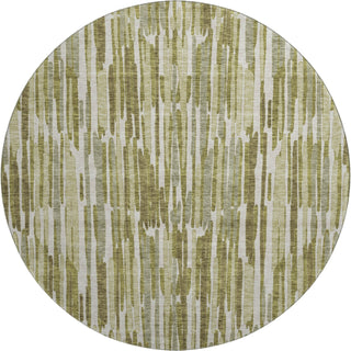 Piper Looms Mayfield Lines AMF739 Olive Machine Washable Area Rug Round Main Image