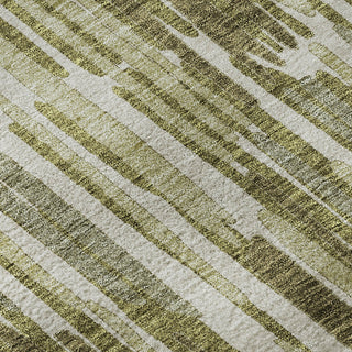 Piper Looms Mayfield Lines AMF739 Olive Machine Washable Area Rug Swatch Image