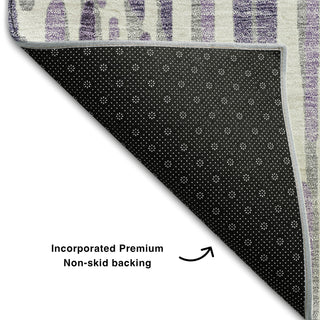 Piper Looms Mayfield Lines AMF739 Purple Machine Washable Area Rug Backing Image