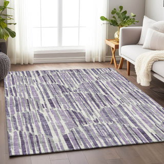 Piper Looms Mayfield Lines AMF739 Purple Machine Washable Area Rug Lifestyle Image Feature