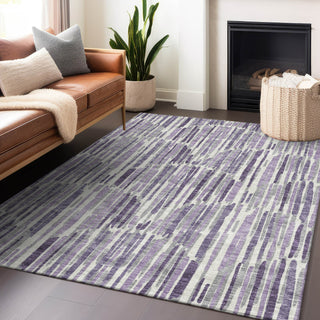 Piper Looms Mayfield Lines AMF739 Purple Machine Washable Area Rug Lifestyle Image Feature