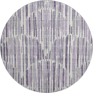 Piper Looms Mayfield Lines AMF739 Purple Machine Washable Area Rug Round Main Image