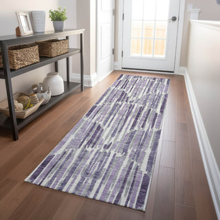 Piper Looms Mayfield Lines AMF739 Purple Machine Washable Area Rug Runner Lifestyle Image Feature