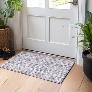 Piper Looms Mayfield Lines AMF739 Purple Machine Washable Area Rug Scatter Lifestyle Image Feature