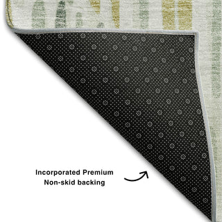 Piper Looms Mayfield Lines AMF739 Sage Machine Washable Area Rug Backing Image