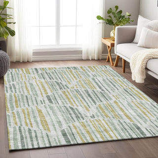 Piper Looms Mayfield Lines AMF739 Sage Machine Washable Area Rug Lifestyle Image Feature