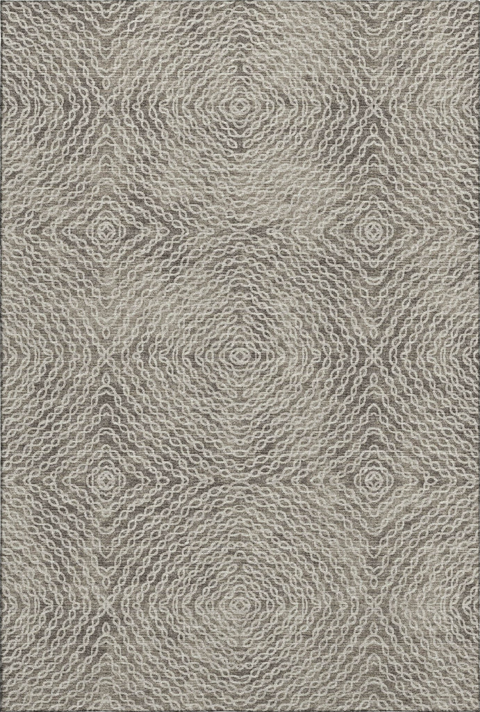 Piper Looms Mayfield Geometric Chain Links AMF74 Mocha Machine Washable Area Rug main image
