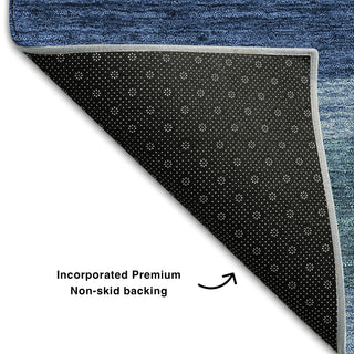 Piper Looms Mayfield Modern AMF740 Blue Machine Washable Area Rug Backing Image