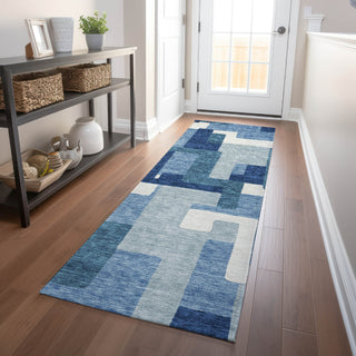 Piper Looms Mayfield Modern AMF740 Blue Machine Washable Area Rug Runner Lifestyle Image Feature