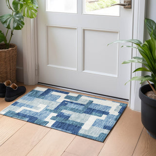 Piper Looms Mayfield Modern AMF740 Blue Machine Washable Area Rug Scatter Lifestyle Image Feature