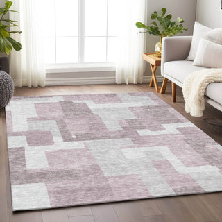 Piper Looms Mayfield Modern AMF740 Blush Machine Washable Area Rug Lifestyle Image Feature