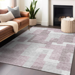 Piper Looms Mayfield Modern AMF740 Blush Machine Washable Area Rug Lifestyle Image Feature