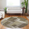 Piper Looms Mayfield Modern AMF740 Brown Machine Washable Area Rug Round Lifestyle Image Feature