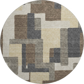 Piper Looms Mayfield Modern AMF740 Chocolate Machine Washable Area Rug Round Main Image
