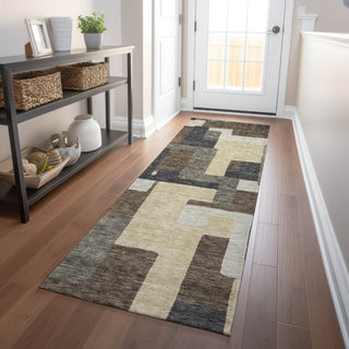 Piper Looms Mayfield Modern AMF740 Chocolate Machine Washable Area Rug Runner Lifestyle Image Feature