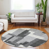 Piper Looms Mayfield Modern AMF740 Gray Machine Washable Area Rug Round Lifestyle Image Feature