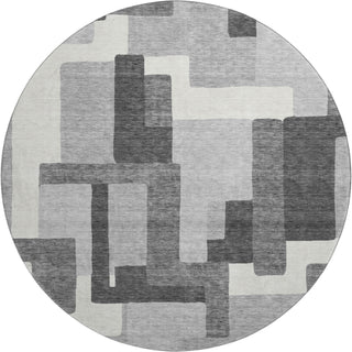 Piper Looms Mayfield Modern AMF740 Gray Machine Washable Area Rug Round Main Image