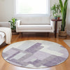 Piper Looms Mayfield Modern AMF740 Lavender Machine Washable Area Rug Round Lifestyle Image Feature