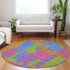 Piper Looms Mayfield Modern AMF740 Purple Machine Washable Area Rug Round Lifestyle Image Feature