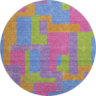 Piper Looms Mayfield Modern AMF740 Purple Machine Washable Area Rug Round Main Image
