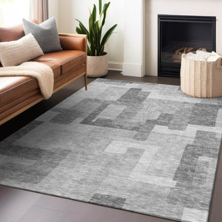 Piper Looms Mayfield Modern AMF740 Silver Machine Washable Area Rug Lifestyle Image Feature